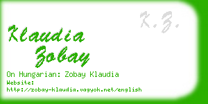 klaudia zobay business card